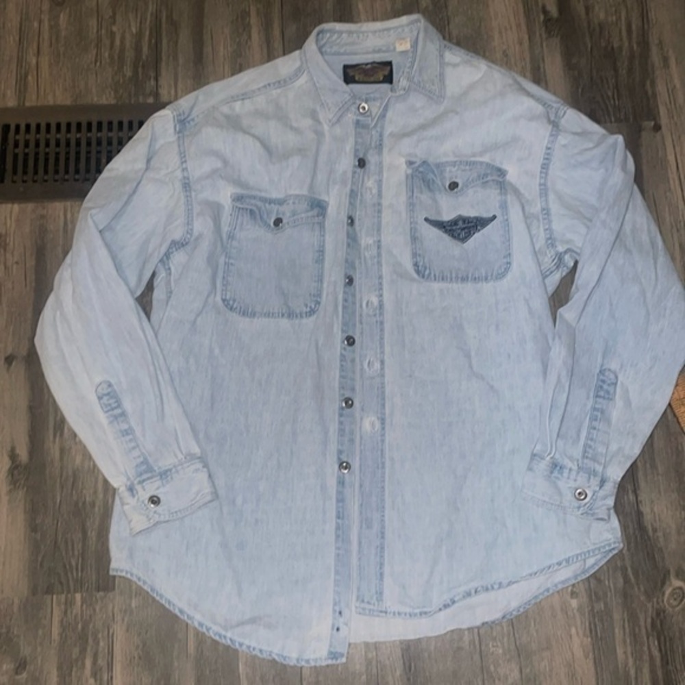 Vintage Harley Davidson Denim button down - men’s XL